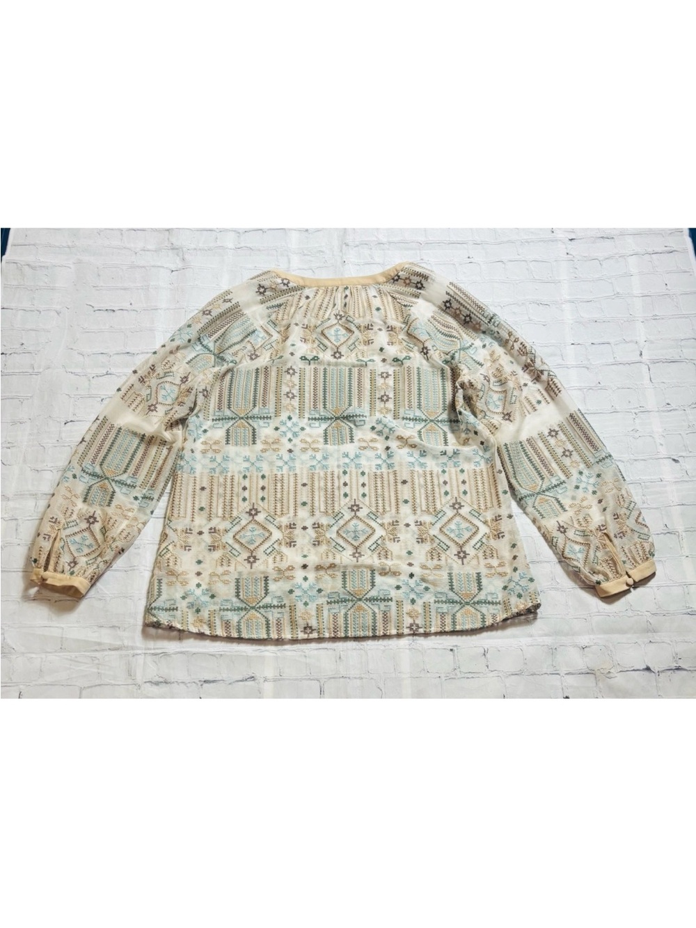 Soft Surroundings Womens Size M Top Sanibella Embroidered Semi Sheer *NO CAMI - Picture 11 of 12